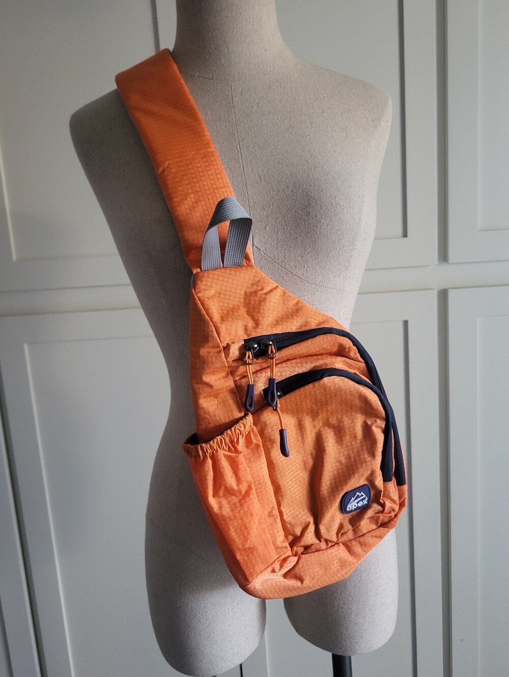 Apex Orange Crossbody Sling Bag with Front Pockets